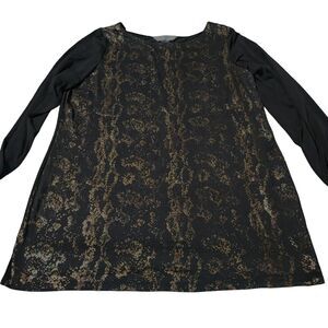 Peter Nygard Womens Blouse Multicolor Size 1X Polyester Blend Stretch Pullover